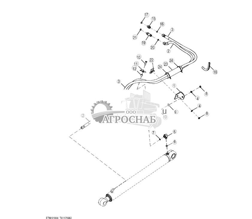Трубопроводы погрузчика, вторая и третья функции левой стороны ( - 303523) - ST816023 492.jpg